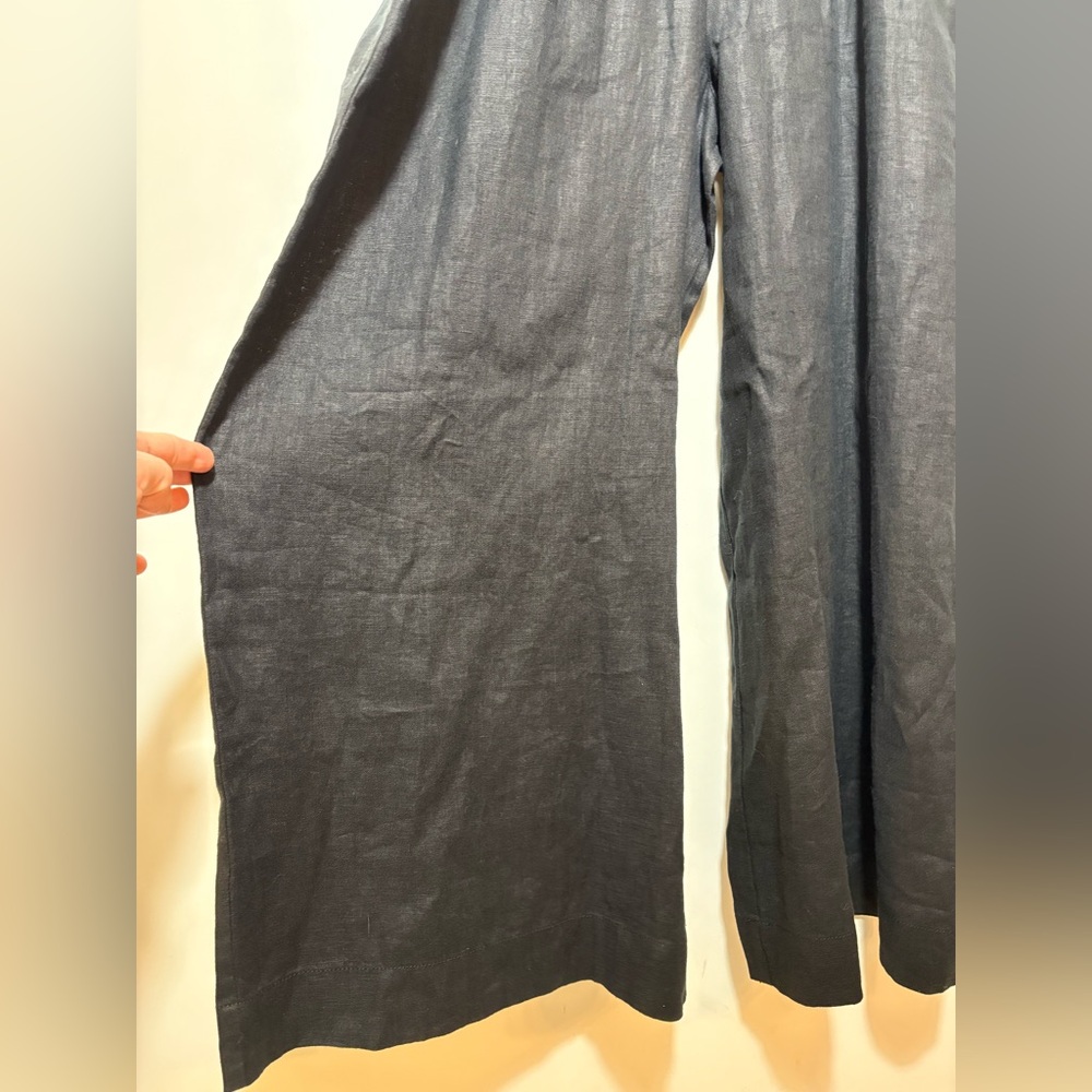 NWT MADEWELL Seamed Wide-Leg Jumpsuit 100% Linen Black Sz 6 - Picture 5 of 12